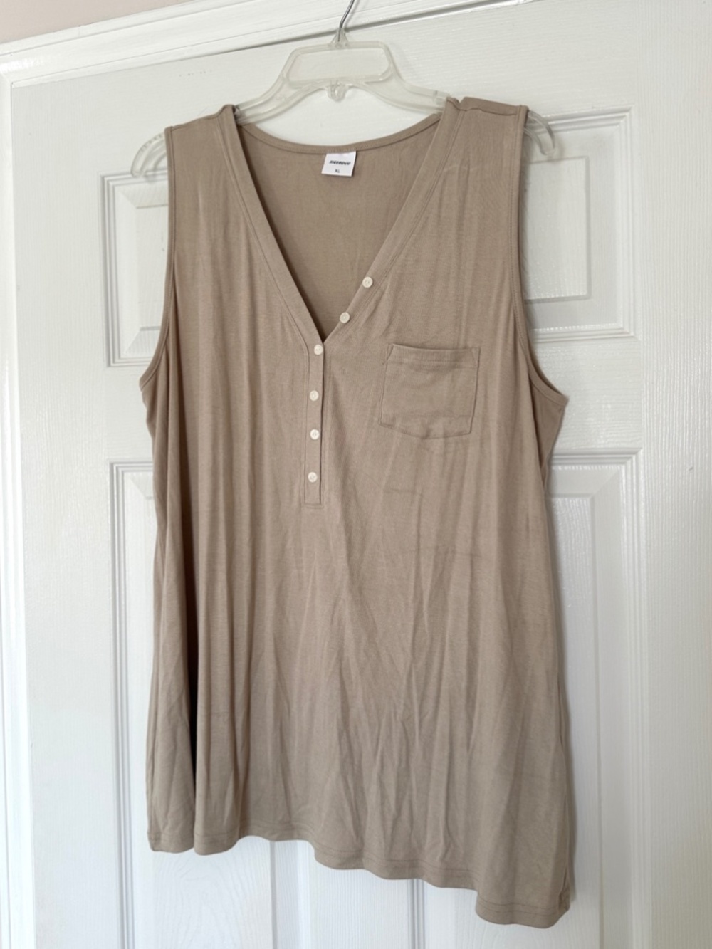 Xieerduo Tan Women's Sleeveless Tank Light Brown Size XL